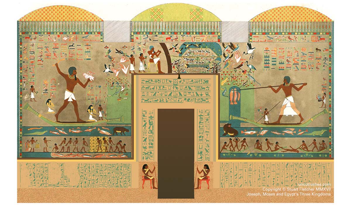 Artists impression of Khnumhotep 2 tomb, East Wall.